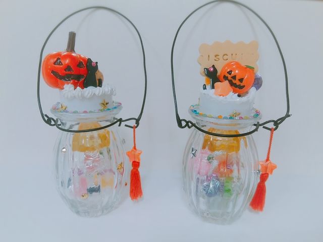 七色に光るキャンディポット　ランタン　ハロウィン2018