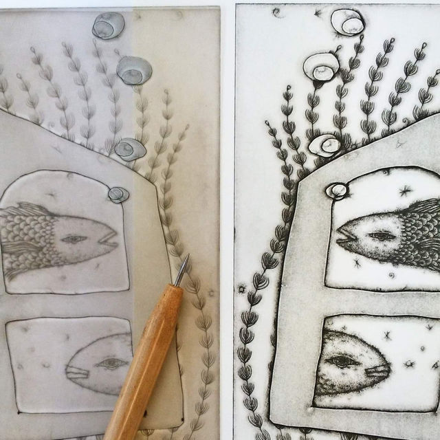 ペタペタ貼って ガリガリ削る ドライポイント版画 ペタペタ貼って ガリガリ削る ドライポイント版画
